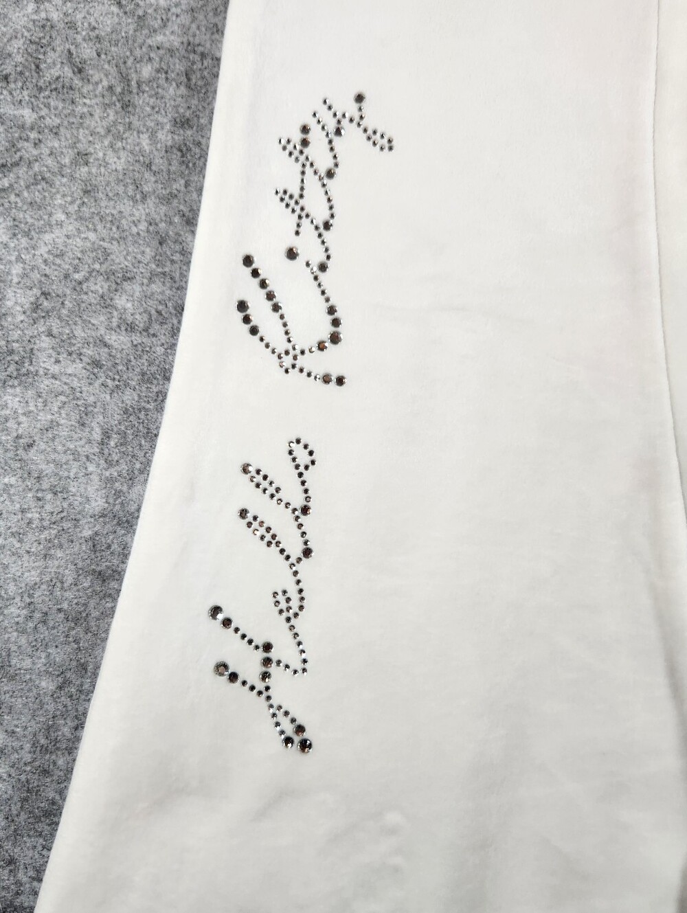Hello Kitty Cream Wide Leg Pants with Rhinestone Script Medium - Picture 7 of 10